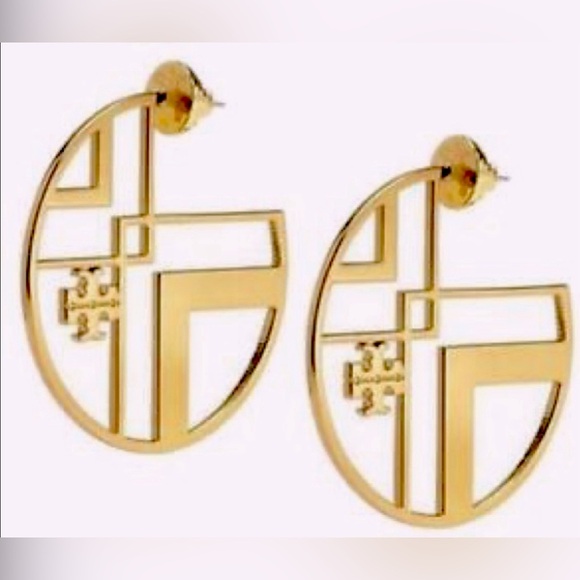 🆕 Tory Burch Authentic Gold Hoop Earrings At Awesome Prices To Buy Now & Save - Picture 13 of 14